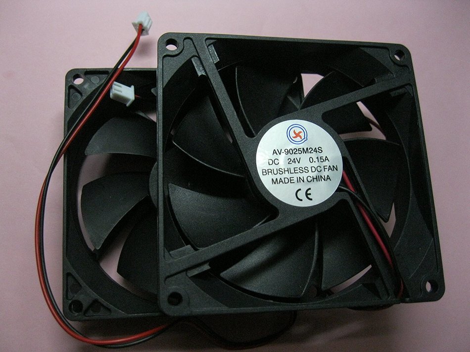 2 pcs Brushless DC Cooling Fan 24V 9025S 7 Blades 2 wire 92x92x25mm Sleeve-bearing Skywalking