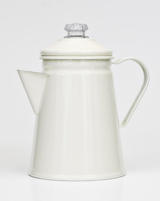 Retro Enamel Stove Top 1L Coffee Perculator in Champagne color