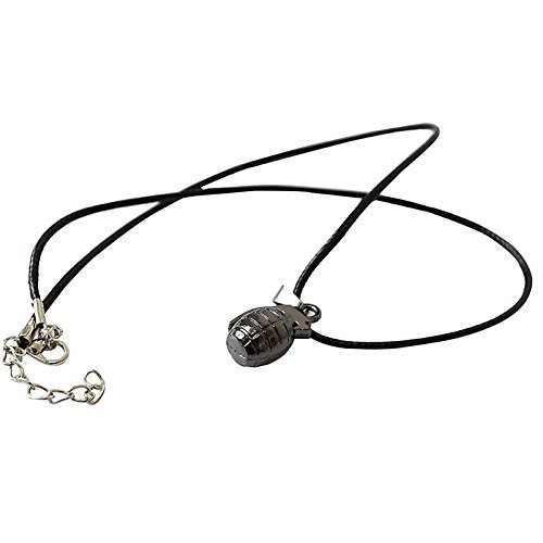 Goth Silver Tone Mens Stainless Steel Grenade Charm Pendant Necklace Chain Gift