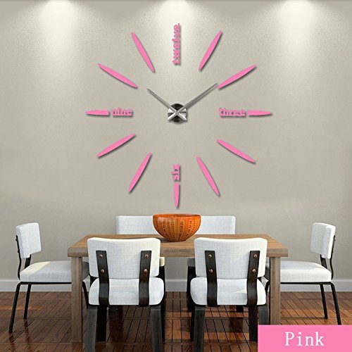 EverTrust(TM) real new limited Quartz watch big diy 3d mirror sticker Metal wall clock modern art clocks home... N5