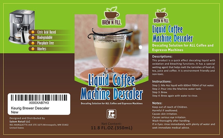 Keurig Brewer Biodegradable Coffee Descaler; Keurig Filter Cleaner and Hard Water Descaler Large 11.8 Ounce Bottle