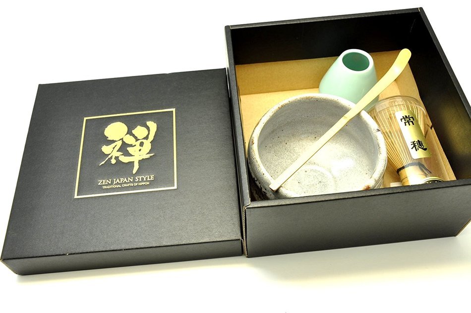Japanese Mino Yaki ware Matcha Bowl And Tea Ceremony Set Green Tea 11 / 11 / 8cm (4.3 / 4.3 / 3.1inch)[7394]
