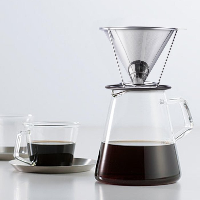 Miss Coffee Pour Over Coffee Dripper - Stainless Steel Reusable Coffee Filter and Paperless Single Cup Coffee... N2