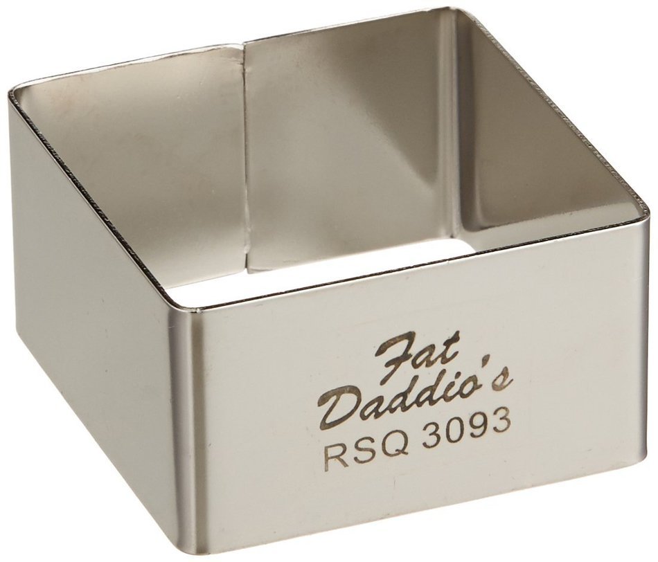 Fat Daddio's Stainless Steel Square Cake and Pastry Ring, 7 Inch x 2 Inch