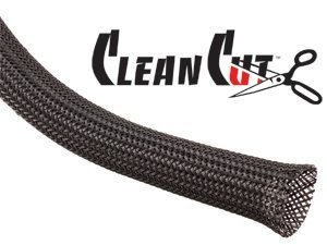 Techflex CCP0.75BK Flexo Clean Cut 3/4-Inch Braided Cable Sleeve, Black - 75 Feet by Techflex