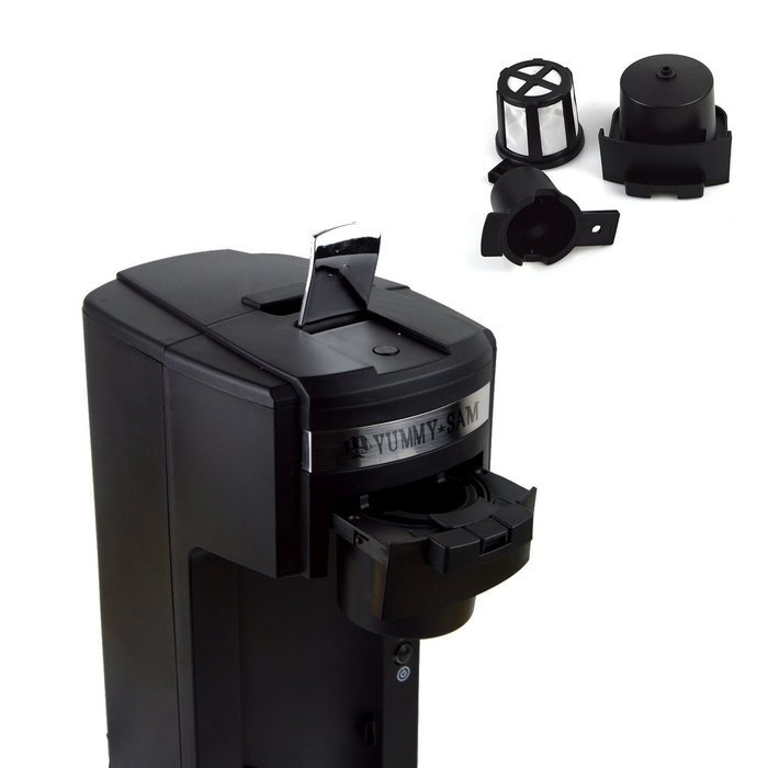 2-in-1 K-cup capsule machine Yummy Sam&reg; Ground Coffee Single Serve Coffee Maker with Hydroforce Extraction System...