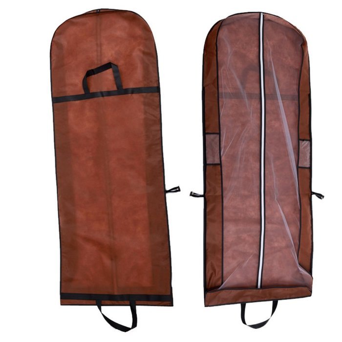 Wed2BB Two Use Ways Coffee NonWoven Dust-proof Garment Bag With Handles For Travel Carry Cover Wedding Dresses