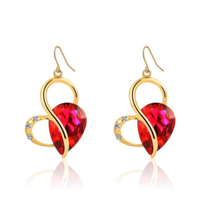 Jewelry Sets- Morenitor[TM] Gold Plated Austrian Crystal Heart Shape Necklace Earrings Set. N27