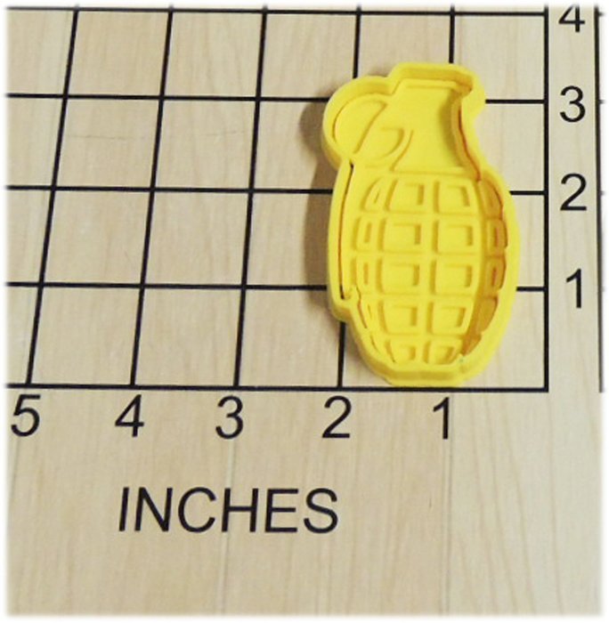 Military Grenade Cookie Cutter and Stamp #1287