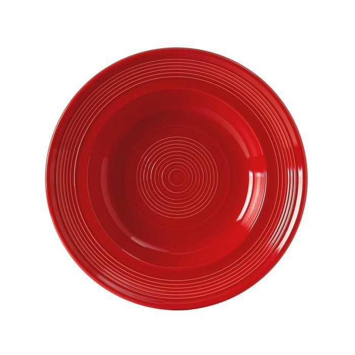 Tuxton Home Concentrix Bowl (Set of 4), 13 oz, Cayenne Red; Restaurant Grade Nonporous Virtrified China; Thermal... N13