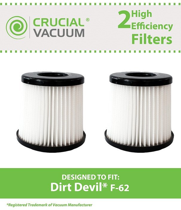 2 Dirt Devil HEPA Style F62 Vacuum Filters Fit SD40100 Featherlite, Part # 440001893, Designed & Engineered by...