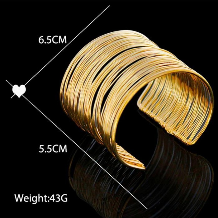 AutumnFall(TM) Fashion Women's Exaggerated Gypsy Plated gold bangles jewelry (Gold) N4