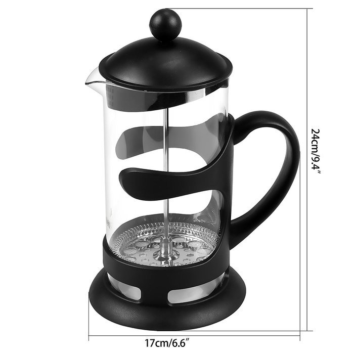 Homdox French Press Glass and PP Plastic Coffee Maker, 8 Coffee Cups (1 Liter), 34oz N3