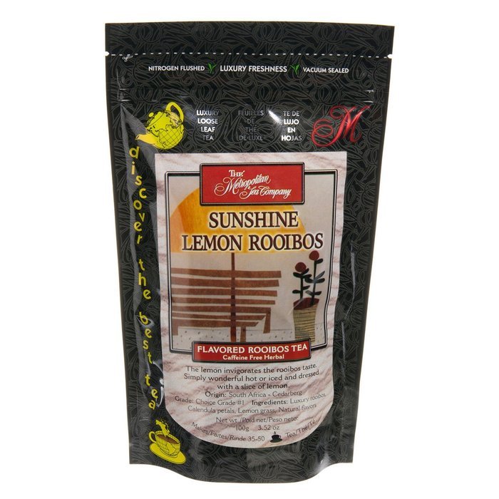 Metropolitan Tea Discovery Loose Tea Pack, Sunshine Lemon Flavored Roibos, 100gm N2