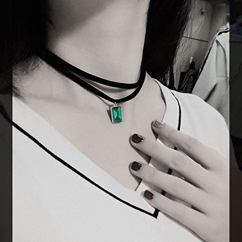 Vogue Black Velvet Ribbon Chain Choker Chunky Statement Bib Crystal Necklace N3