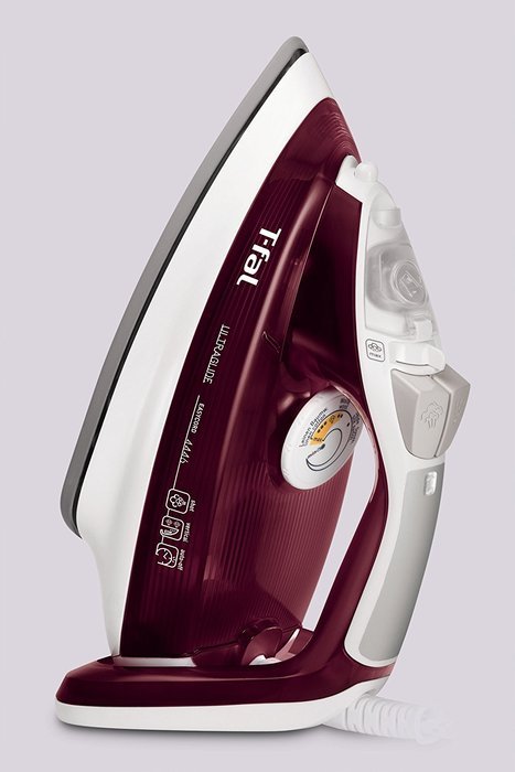 T-fal FV4446 Ultraglide Easycord Steam Iron Ceramic Scratch Resistant Non-Stick Soleplate with Auto-Off, 1700-...
