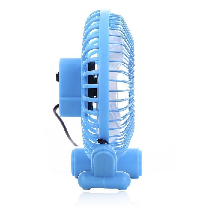 USB Desk Fan Small Personal Fan USB Powered with Two Speed, Metal Design and Quiet, 4" (Blue) N8