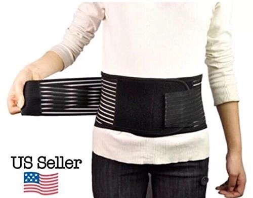 Deluxe Double Pull Magnetic Lumbar/ Lower Back Support Belt Breathable Brace by Aofit