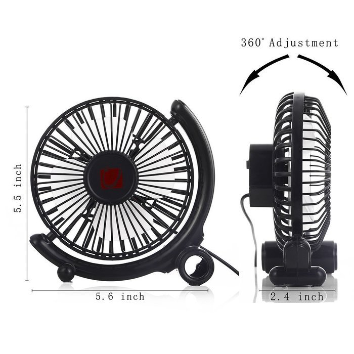 USB Desk Fan Small Personal Fan USB Powered with Two Speed, Metal Design and Quiet, 4" (Blue) N11