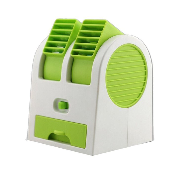 AMA(TM) Portable Dual Mini USB Battery Fan Car Vehicle Fan Air Conditioner Cooler (Orange) N9