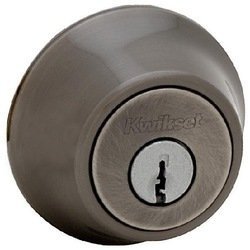 Kwikset 660 Single Cylinder Deadbolt with SmartKey, Antique Nickel Finish by Kwikset