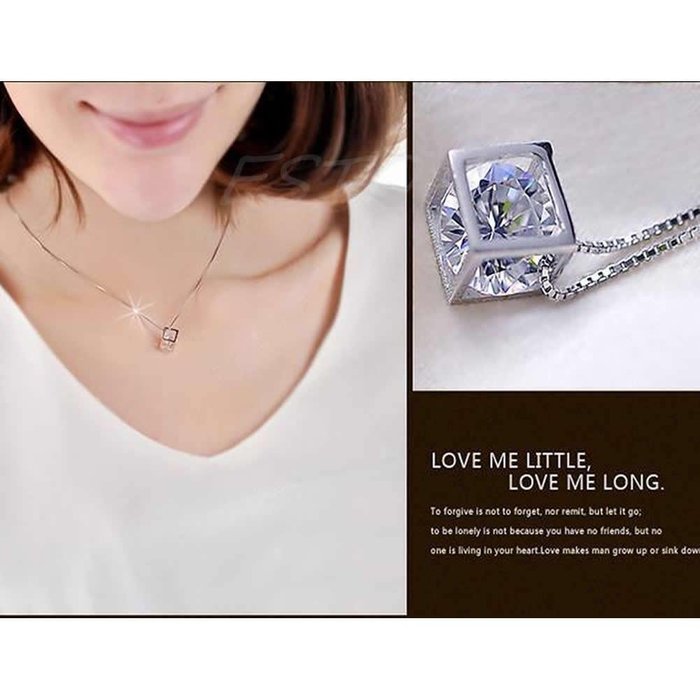 Fashion Women's Silver Plated Chain Crystal Rhinestone Pendant Necklace N N4