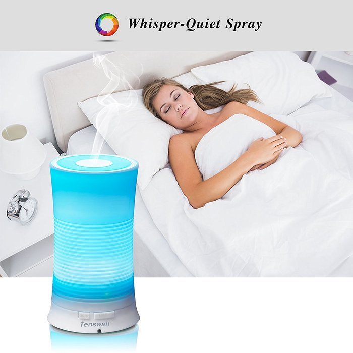 Tenswall Aroma Ultrasonic Essential Oil Diffuser Aromatherapy Waterless Auto Shut-off Cool Mist Humidifier 100ml... N5