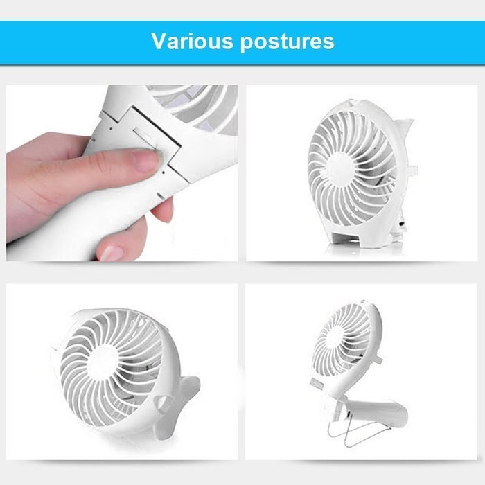 Megadream Portable USB Rechargeable 18650 Battery Operated Foldable Desk Personal Hand Held Cooling Fan with Big... N22