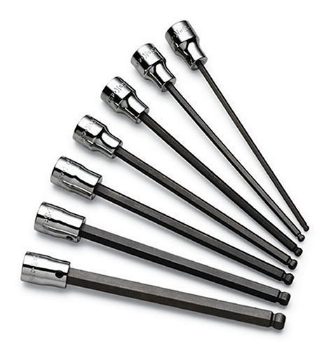 SK 19751 7 Piece 3/8-Inch Drive 5/32-Inch to 3/8-Inch Long Ball Hex Bit Set by SK Hand Tool