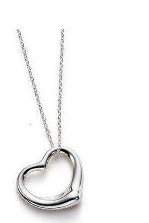 Valentine's Day Gift，Korean Style White Gold Plated Sweet Heart Shape Pendant