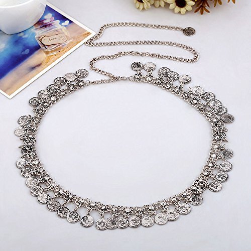 New Retro Metallic Coins Waist Belt Chain Tassel Jewelry Party Hot Dangle N3