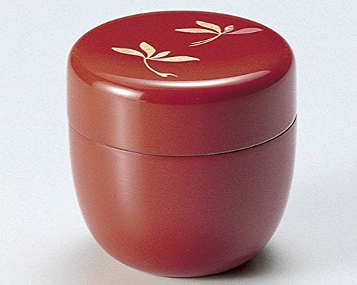 Echizen Urushi Lacquer Japanese Natsume Tea Ceremony Matcha Container Tea Caddy Gold Orchid Red
