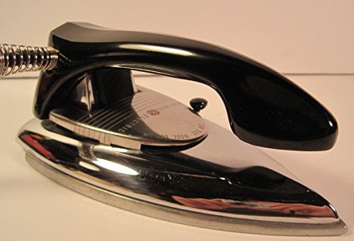Vintage General Electric Travel Iron, Fabric Cord, Original Box, 1950's, Bakelite Handle N4