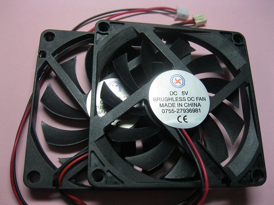 2 pcs Brushless DC Cooling Fan 5V 8010S 11 Blades 2 wire 80x80x10mm Sleeve-bearing Skywalking N2