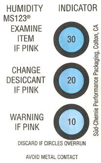 25 Card Pack of Humidity Indicator Cards - 10-30% 3 Spot