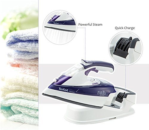 220~240v/ Tefal Fv9990 250ml Purple Free Move Cordless Steam Iron Homeware 387 N6