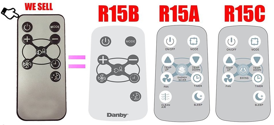 Replacement for Danby Air Conditioner Remote Control R15B ( R15A R15C) Works for DAC10011E DAC12010E DAC12011E...