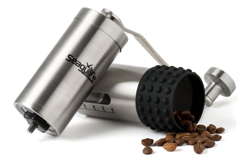 Premium Manual Coffee Grinder By Seagulline | Durable Stainless Steel Body & Firm Silicone Cover | Coffee Indicator... N2