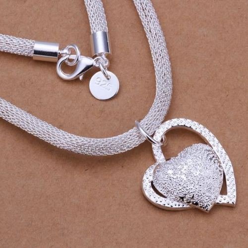 New Fashion Silver Charm Heart Pendant Beautiful women Necklace JEWELRY cute