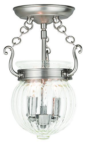 Livex Lighting 50502-91 Everett 2-Light Ceiling Mount, Brushed Nickel by Livex Lighting