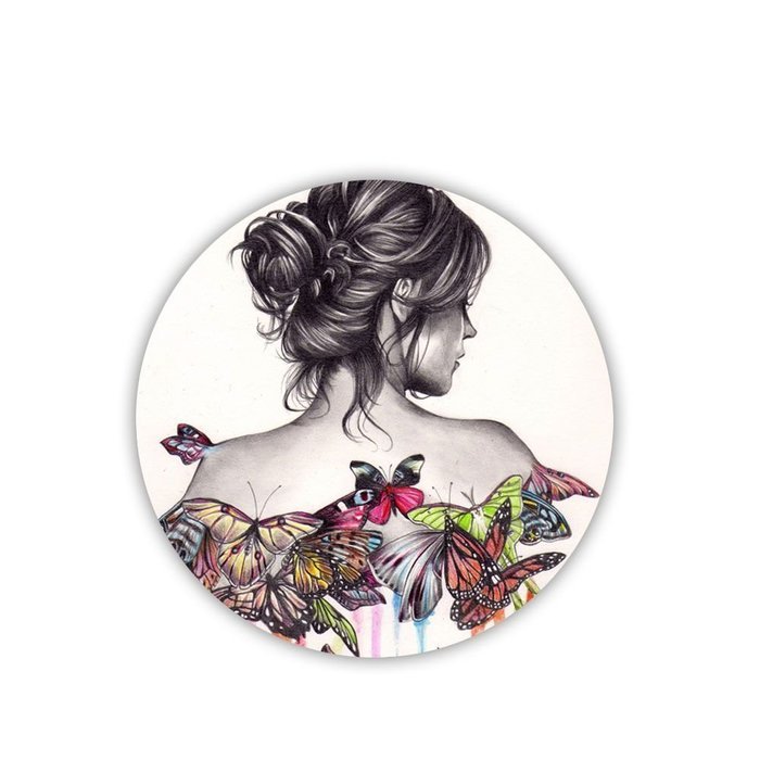 Generic Mdf Design Butterfly Cup Mat Hipster