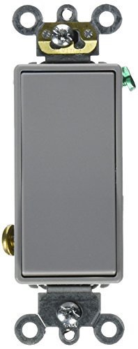 Leviton 5693-2GY 15 Amp 120/277V Decora Plus Rocker 3 Way AC Quiet Switch, Gray by Leviton
