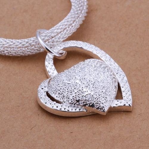 New Fashion Silver Charm Heart Pendant Beautiful women Necklace JEWELRY cute N2