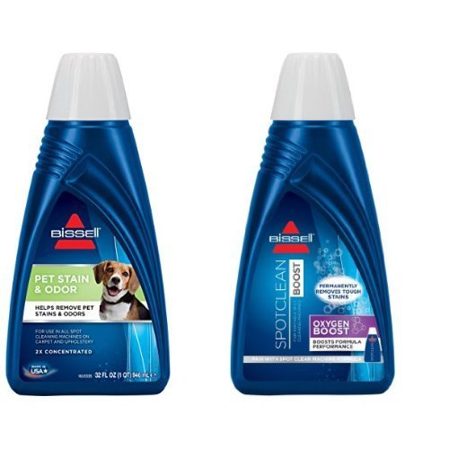BISSELL 2X Pet Stain & Odor Portable Machine Formula, 32 ounces, 74R7 & BISSELL OXYgen BOOST Portable Machine...