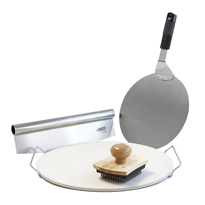 Bialetti At Home Pizza Kit with 14.75 Inch Square Pizza Stone