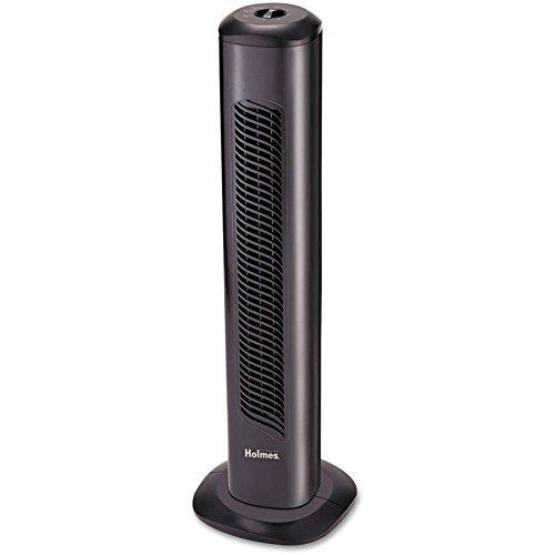 Oscillating Tower Fan with Three-Speed Settings, Black N2