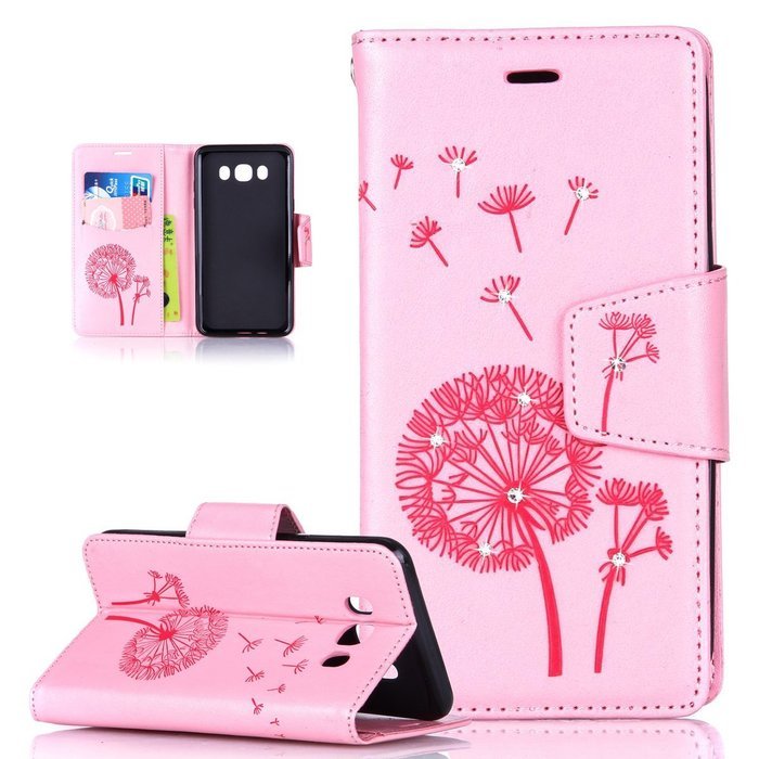 Galaxy J7 2016 Case,Galaxy J7 2016 Cover,ikasus Glitter Diamond Embossing Flowers Lily Butterfly PU Leather Flip... N7