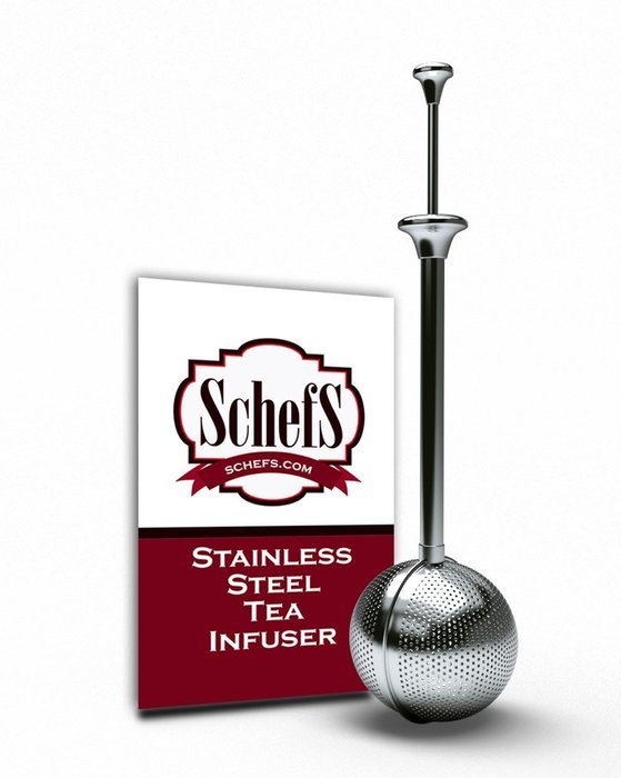 Schefs Premium Tea Infuser - Light Weight Stainless Steel - Large Capacity Ball with Long Spoon Handle - New Strainer...