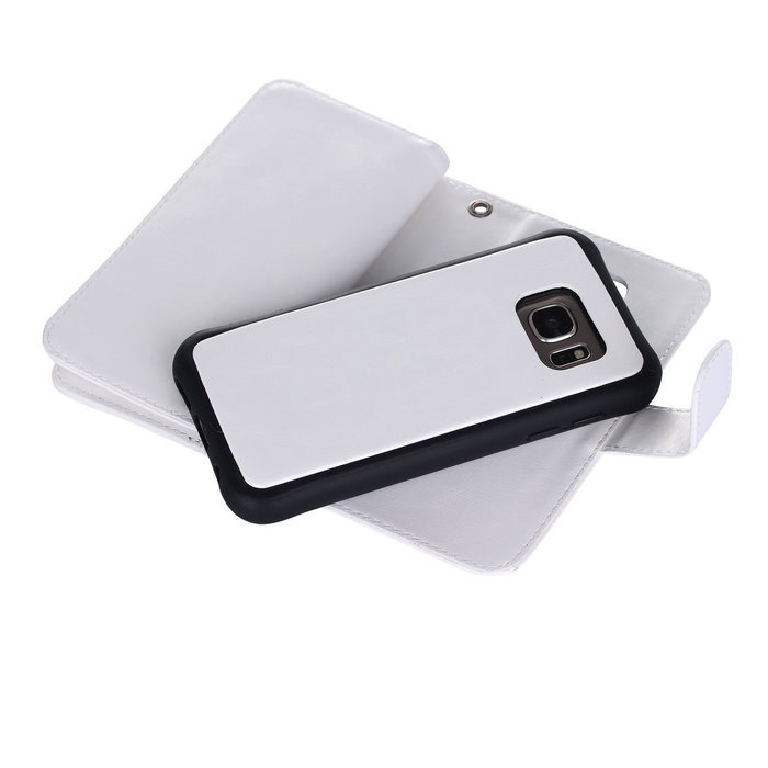 S7 Case, Premium Wallet Leather Credit Card Flip Folio Case by Juzi&reg; - Detachable Magnetic Back Cover with Lanyard...