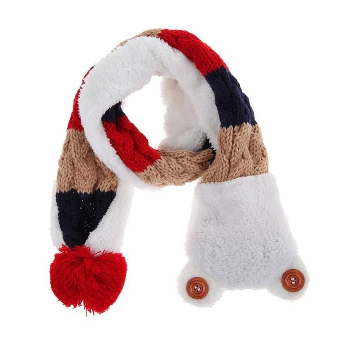 Baby Toddler Winter Beanie Warm Hat Hooded Scarf Earflap Knitted Cap Girls Boys N17